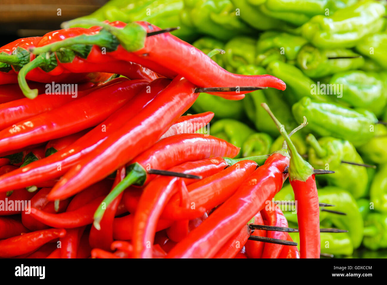 red and green peppers Stock Photo - Alamy