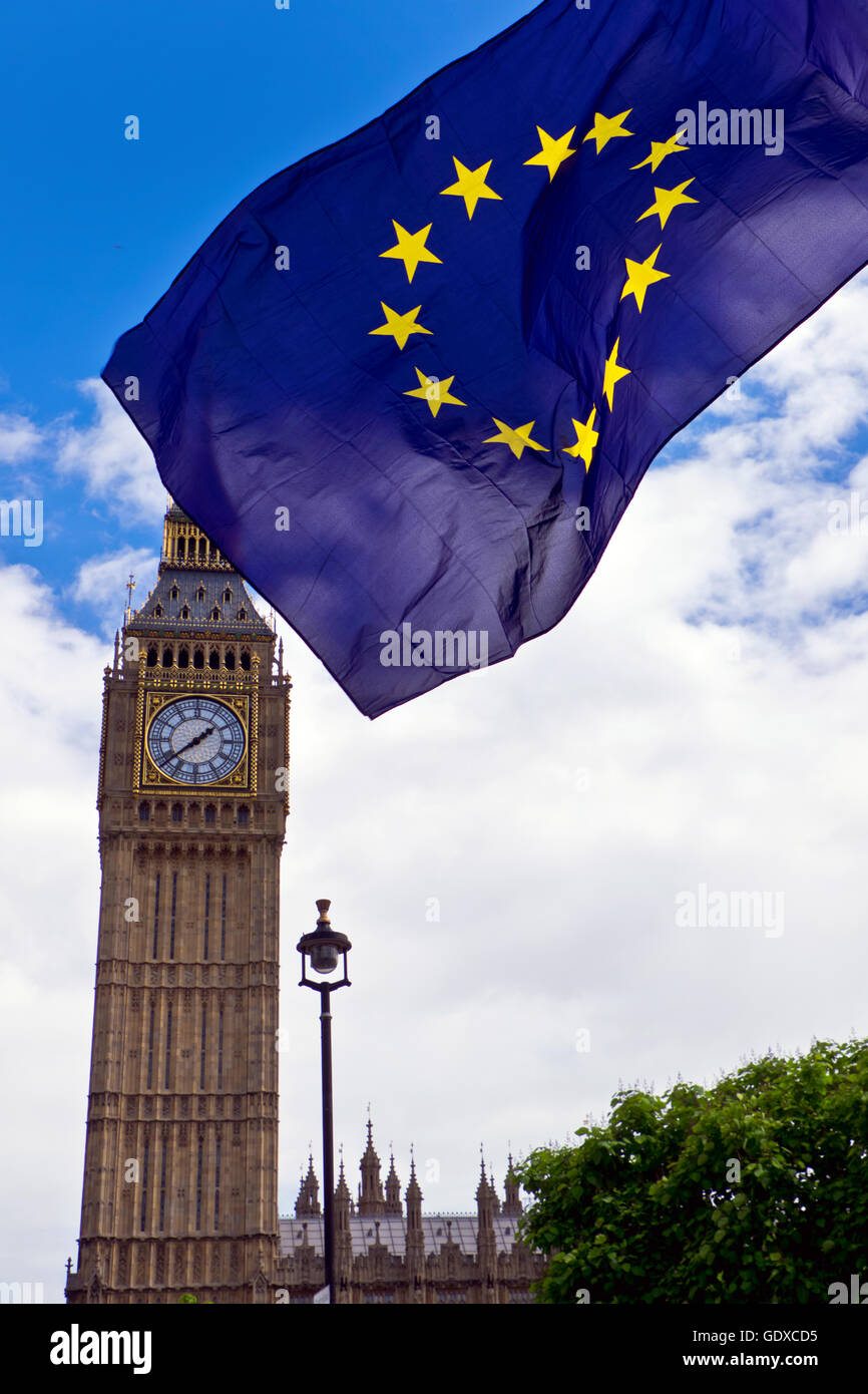 Forty thousand people took part in The March for Europe in London. on 2 July 2016.  Following the results of the Brexit Referend Stock Photo