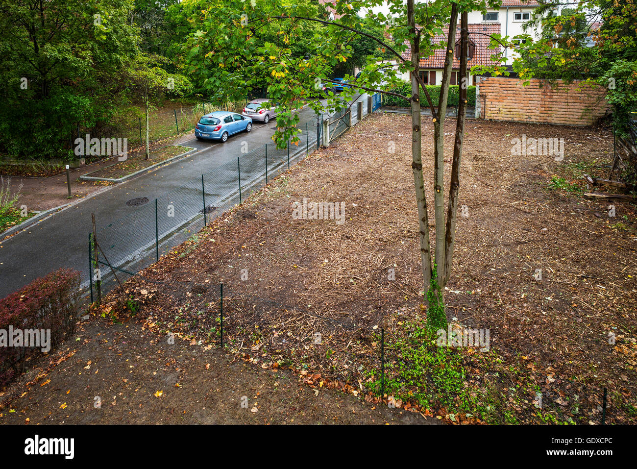 Urban plot of land, Strasbourg, Alsace, France, Europe Stock Photo