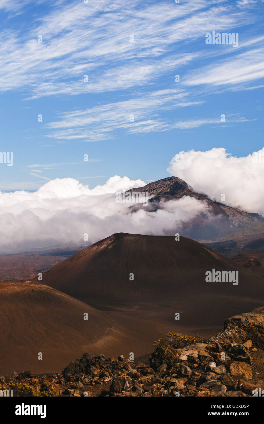 Volcanic Landscape at Haleakala National, Maui, Hawaii Stock Photo