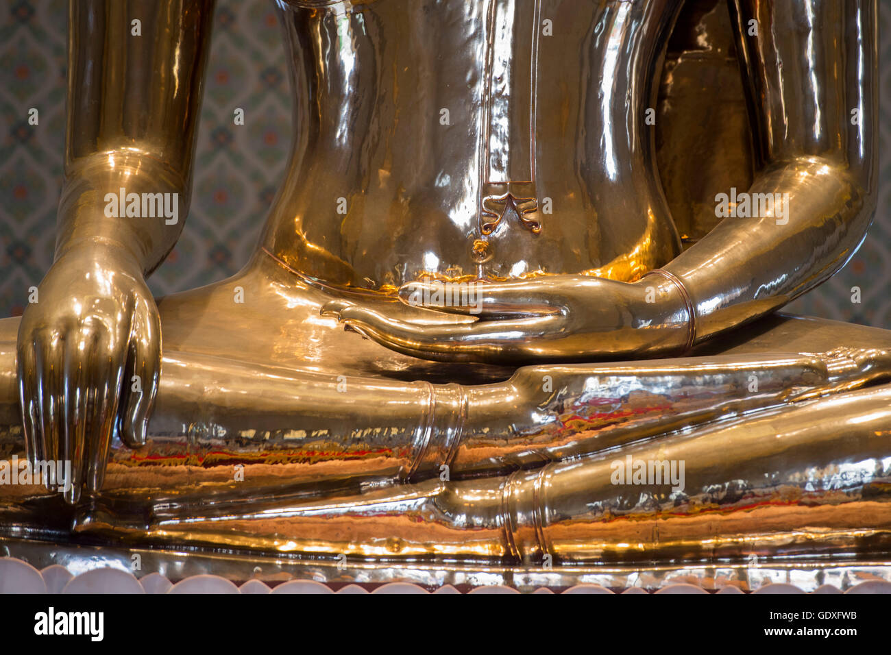 The Gold Buddha at the Temple Wat Traimit in the China Town of Bangkok ...