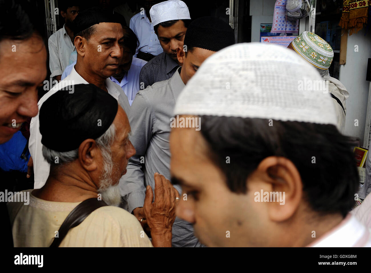 After Friday prayers in Yangon Stock Photo