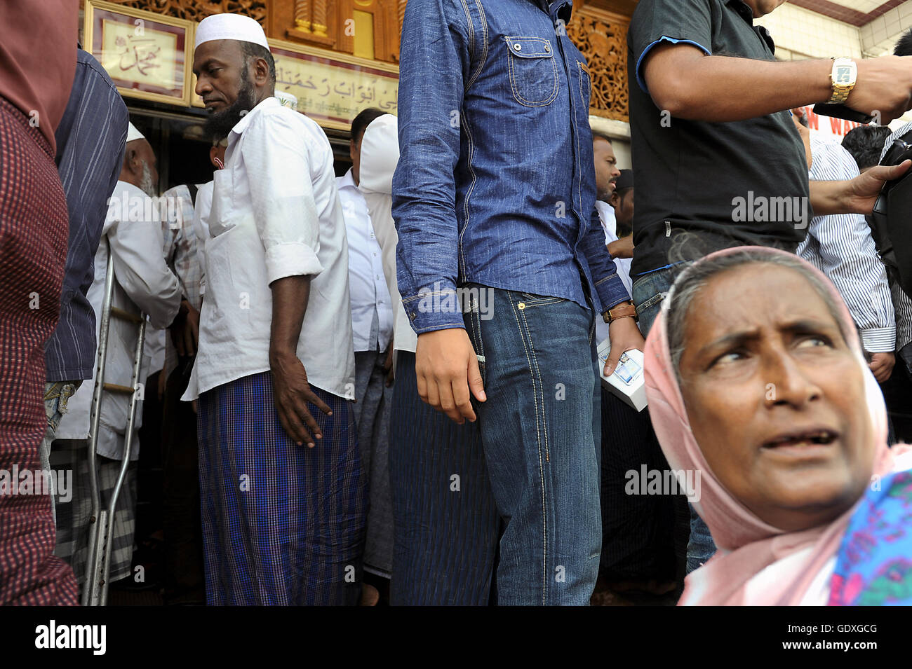 After Friday prayers in Yangon Stock Photo
