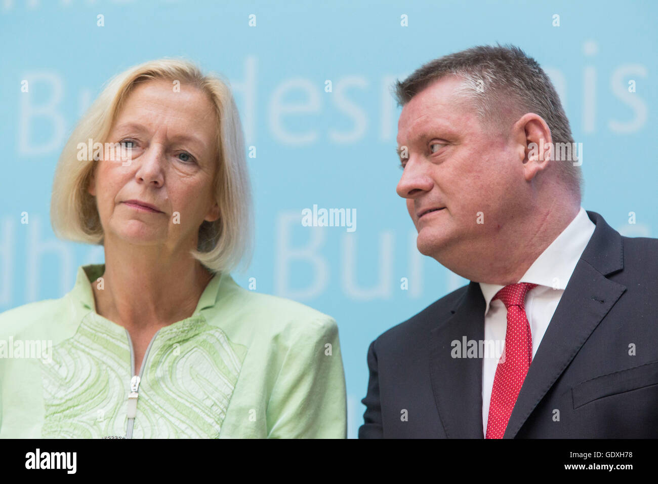 Johanna Wanka and Hermann Groehe in Berlin, Germany, 2014 Stock Photo