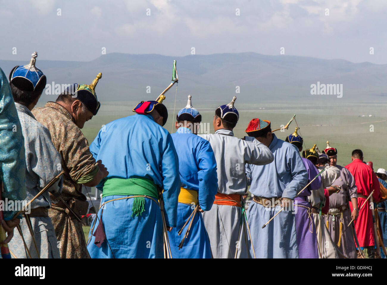 Naadam festival in Mongolia. Archers Stock Photo