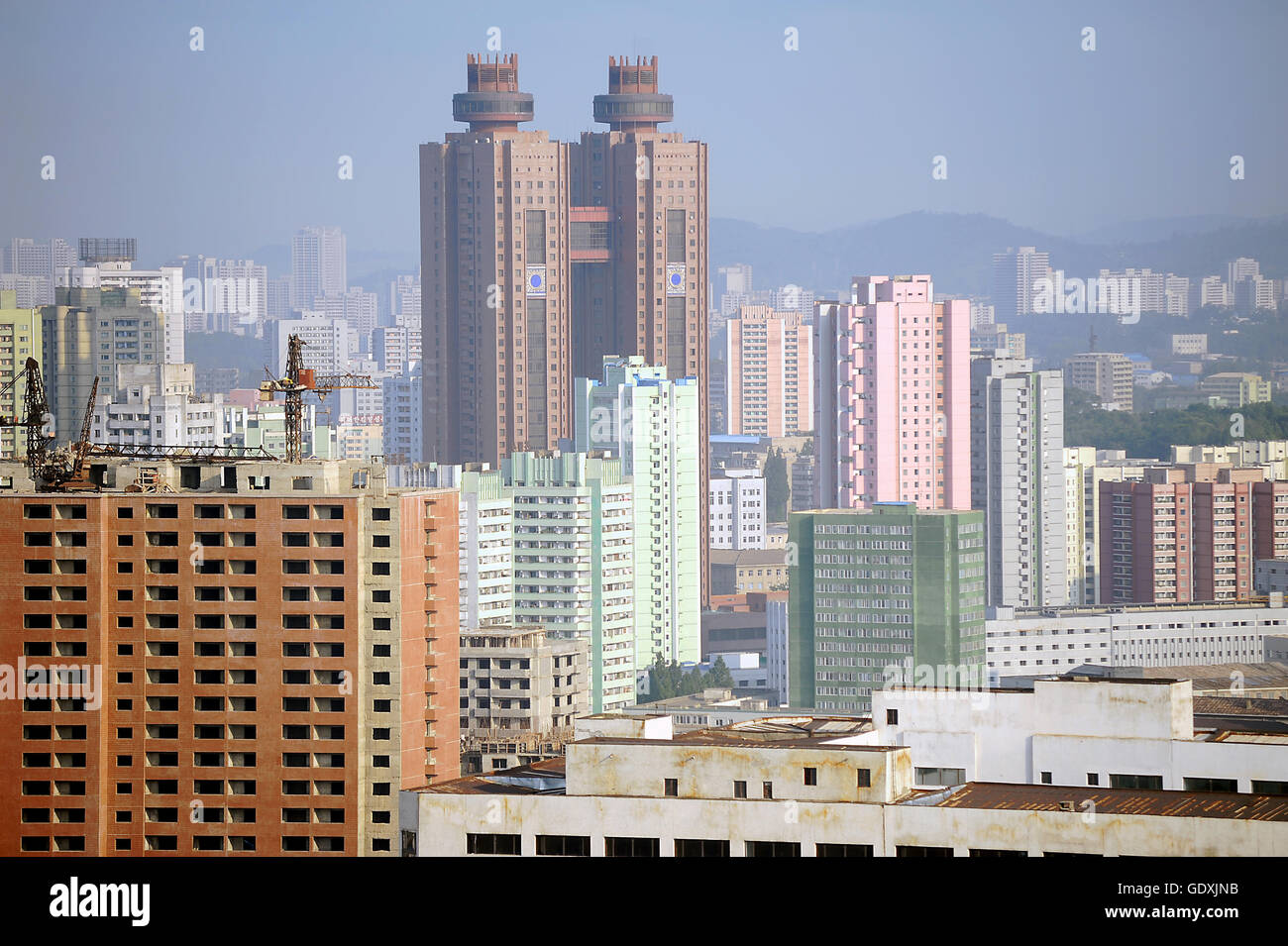 Cityscape of Pyongyang Stock Photo