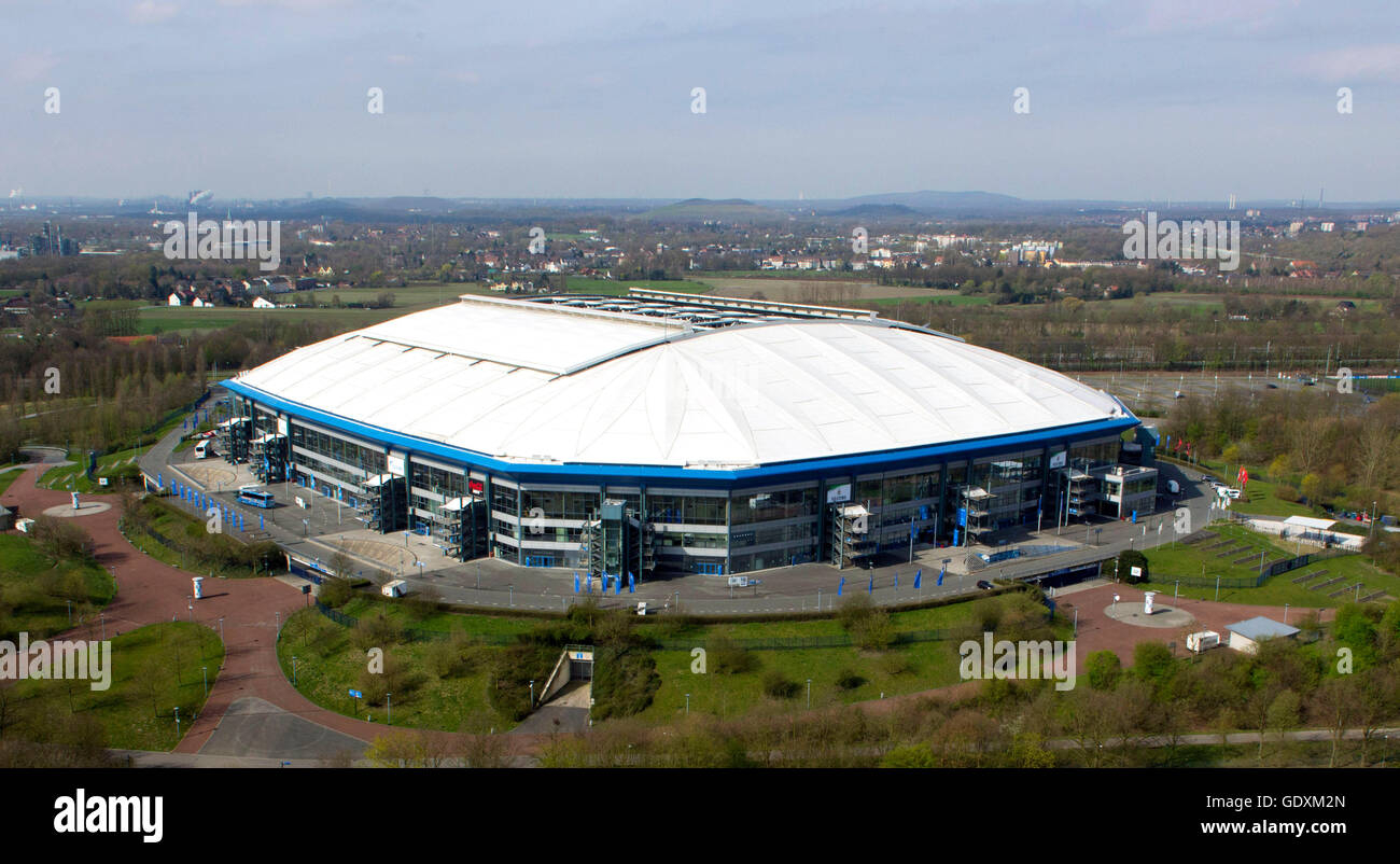 Aerial view of the Veltins Arena in Gelsenkirchen Stock Photo
