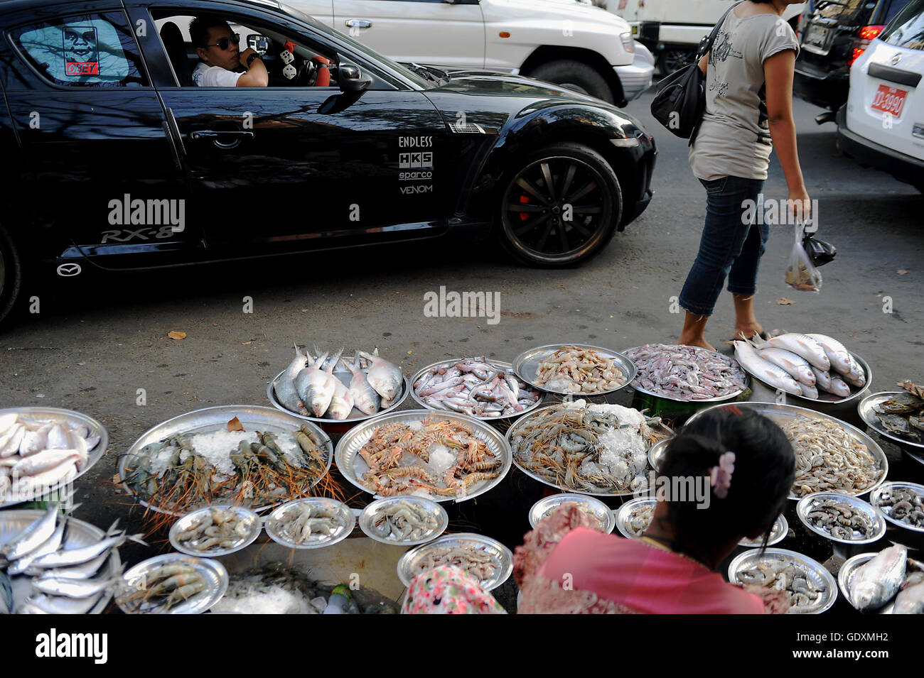 Fish and fast cars Stock Photo Alamy