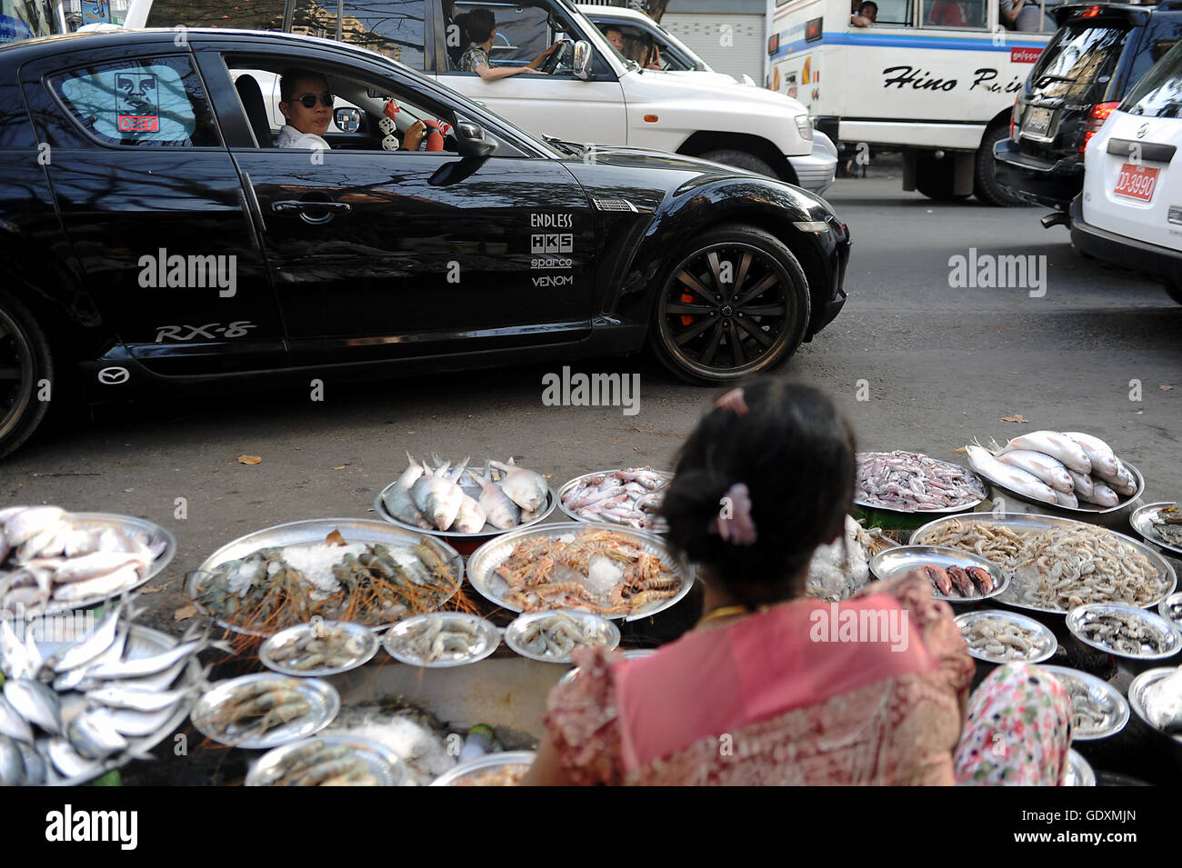Fish and fast cars Stock Photo Alamy