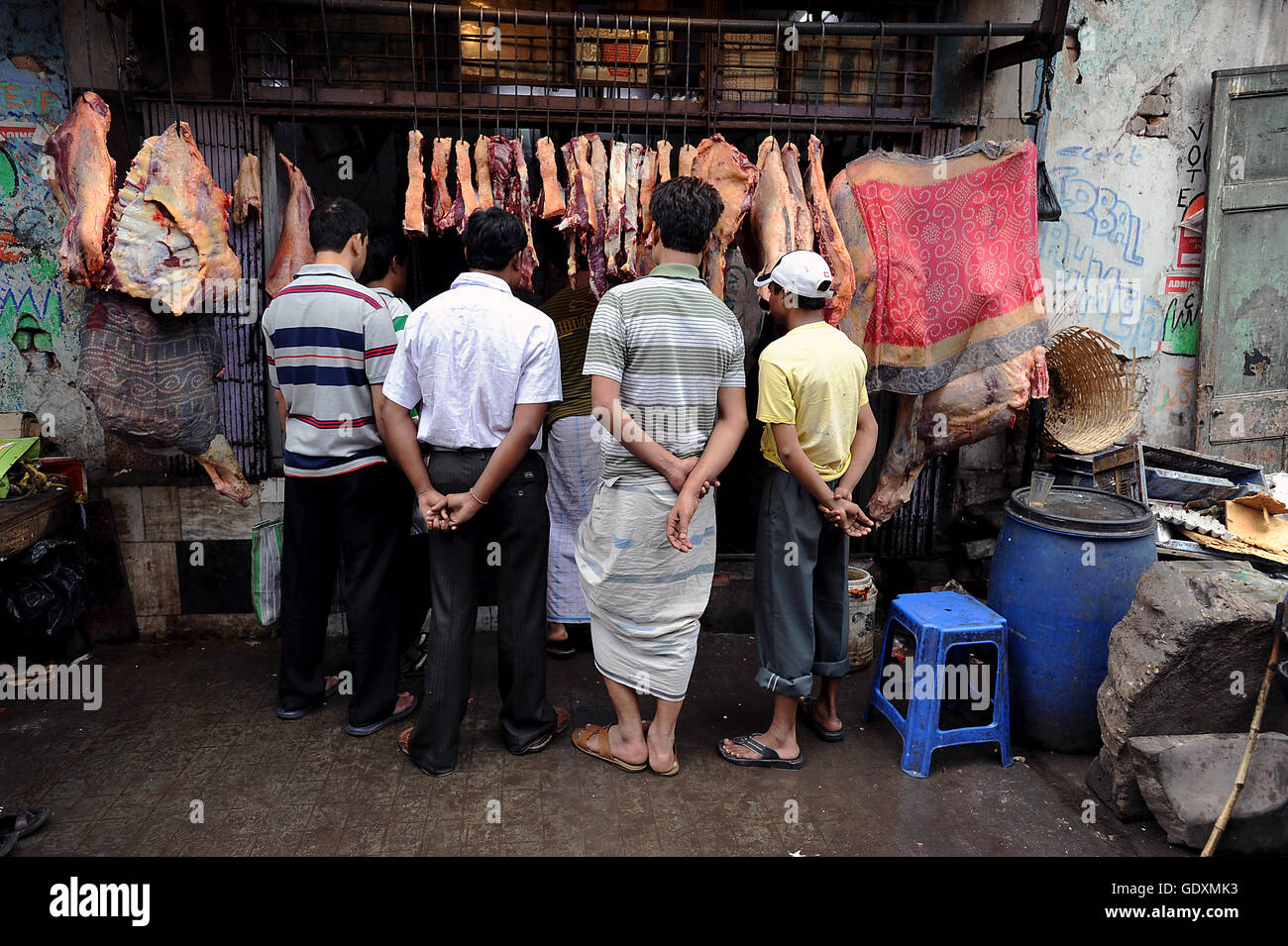 Indian butcher shop Stock Photo Alamy