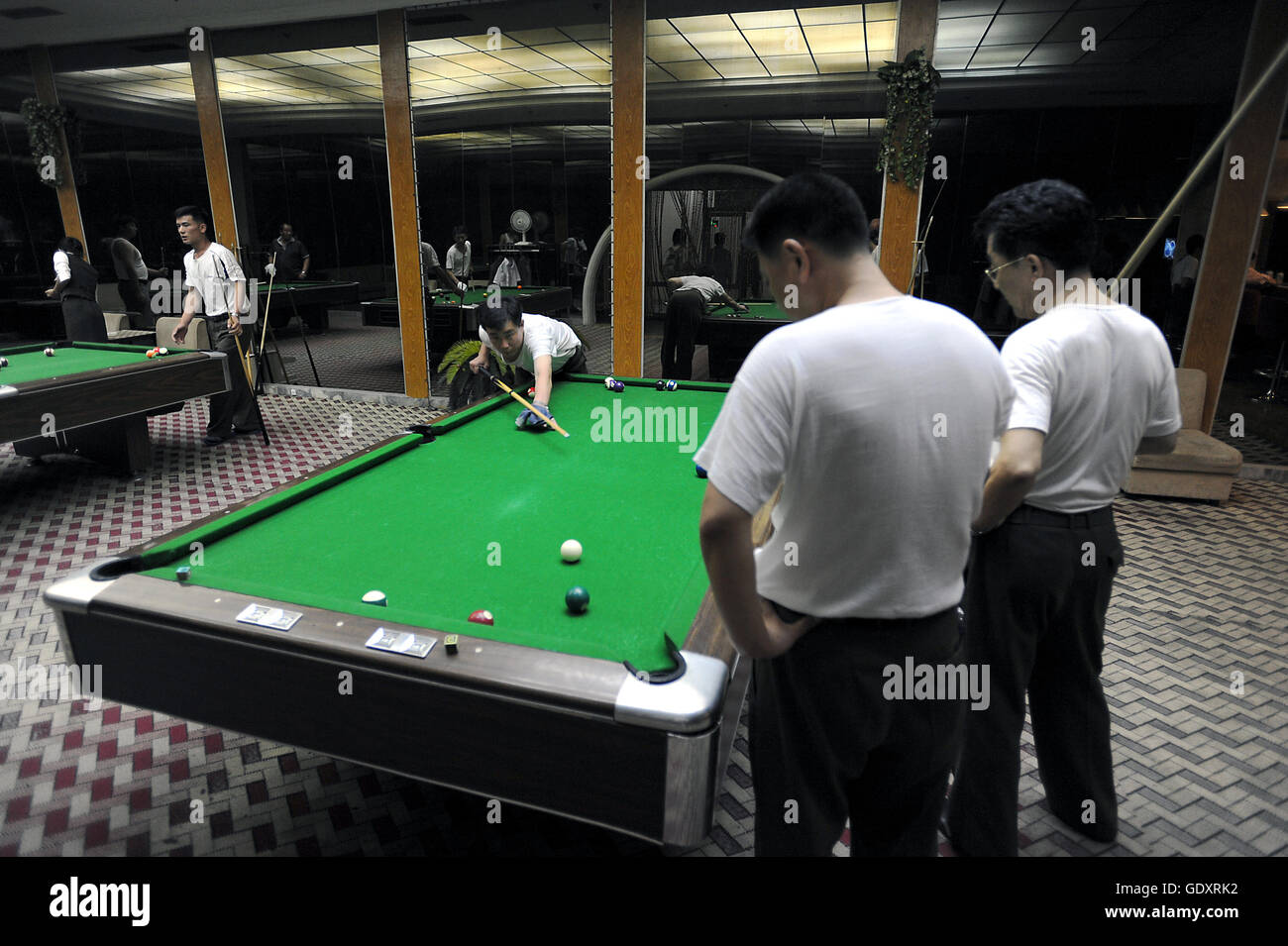NORTH KOREA. Pyongyang. 2012. Pool billiard Stock Photo