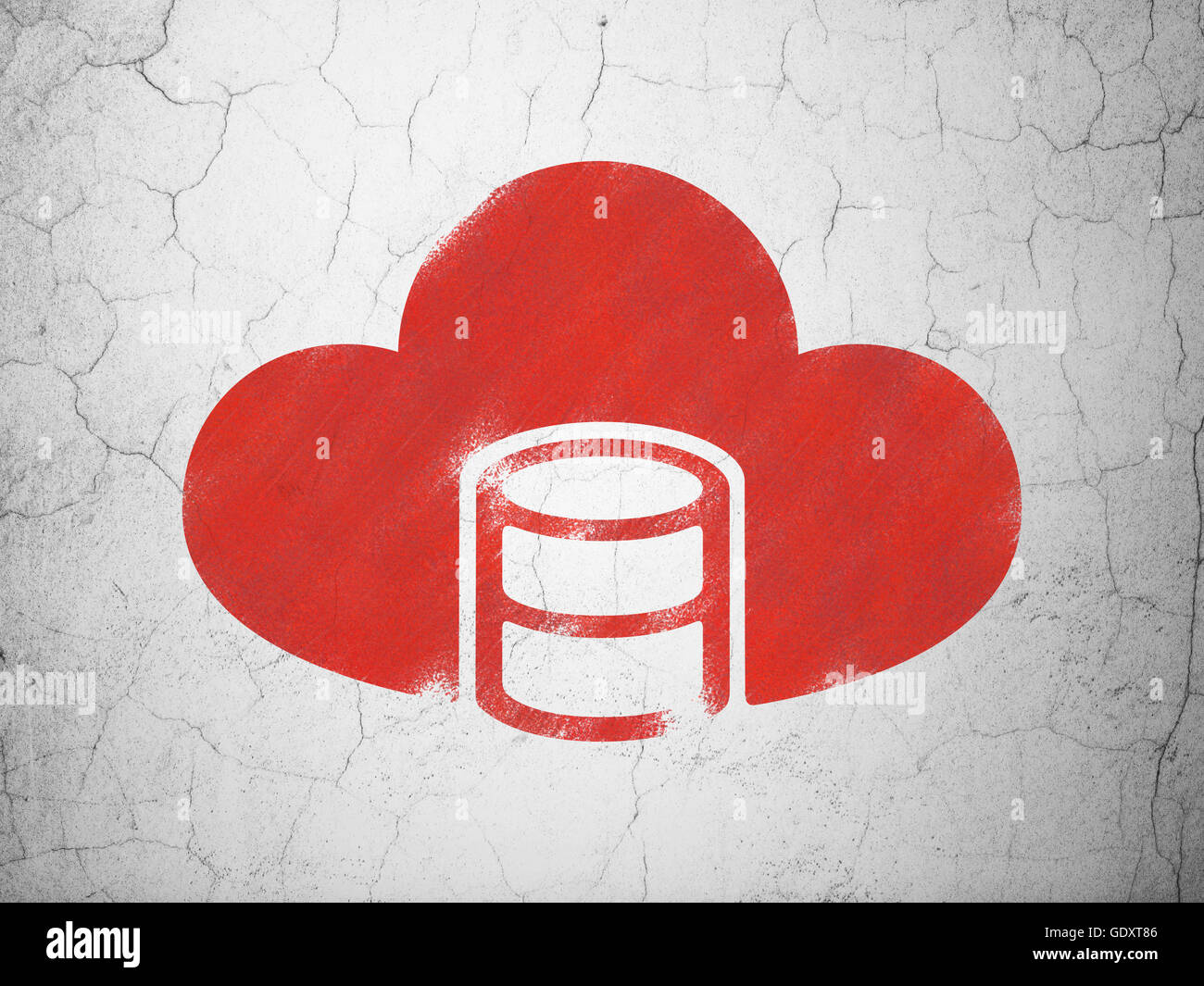 Software concept: Database With Cloud on wall background Stock Photo ...