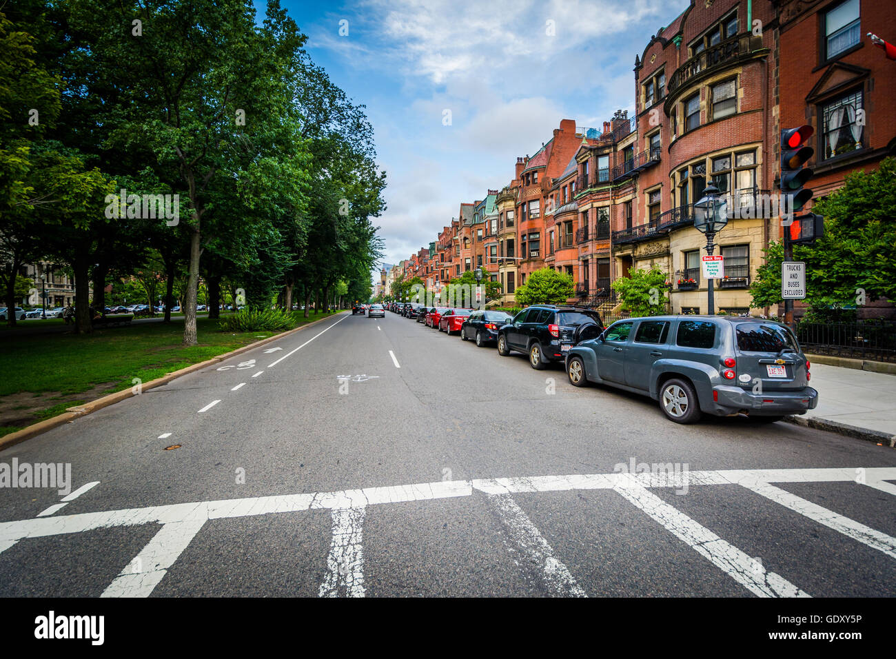 Commonwealth Avenue, in Back Bay, Boston, Massachusetts Stock Photo Alamy