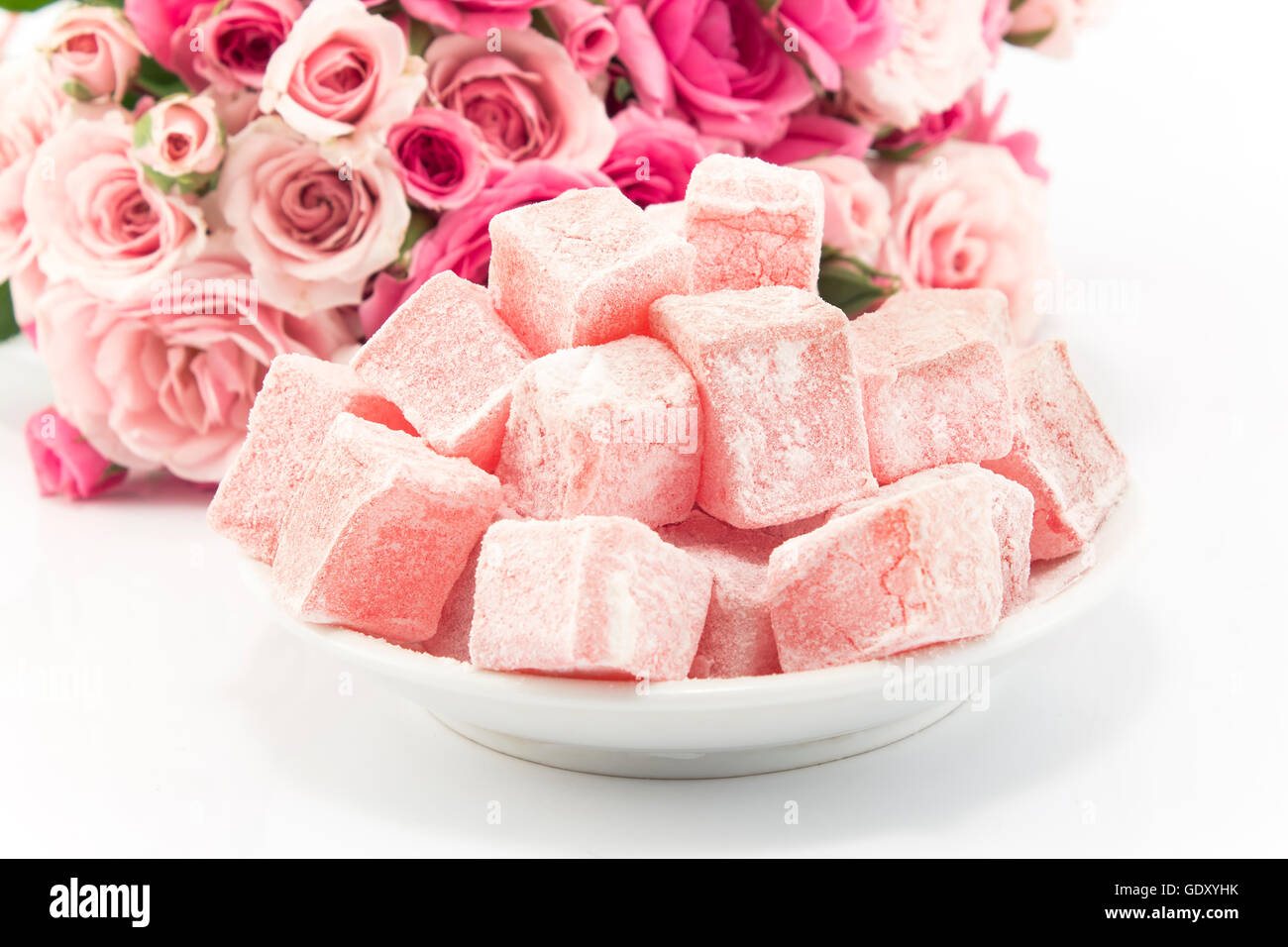 Delicious Turkish Delight of Roses Stock Photo Alamy