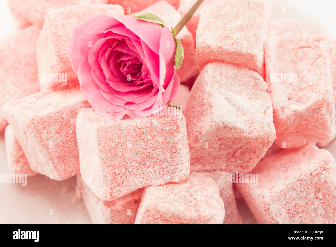 Delicious Turkish Delight of Roses Stock Photo Alamy