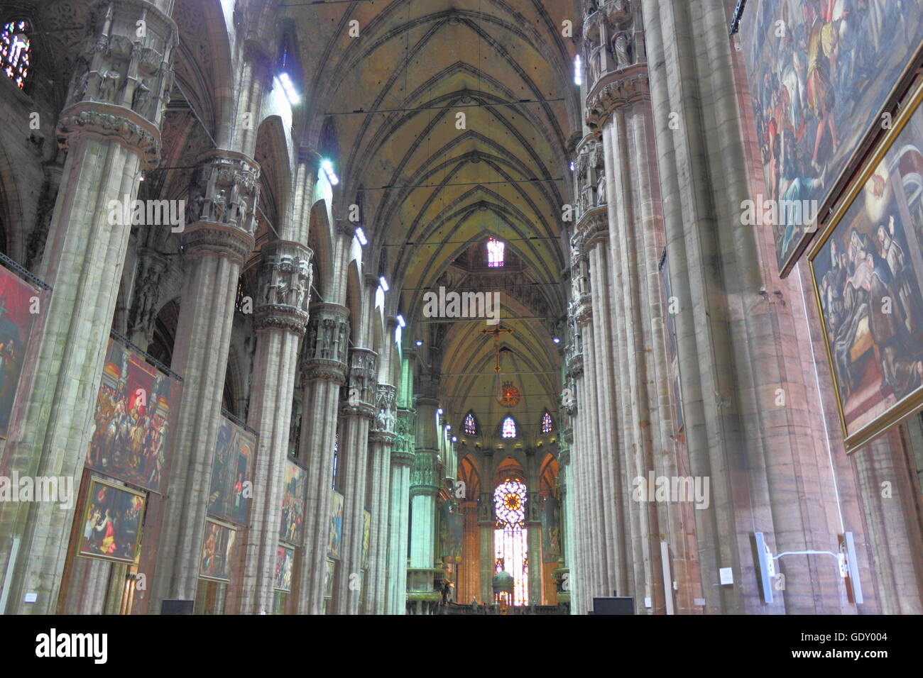 Interior of the Milan cathedral Stock Photo
