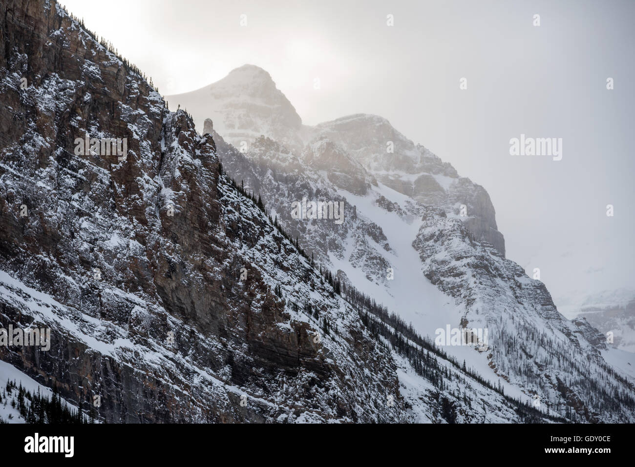 Lake Louise in Banff Park in winter time, Alberta, Canada Stock Photo ...