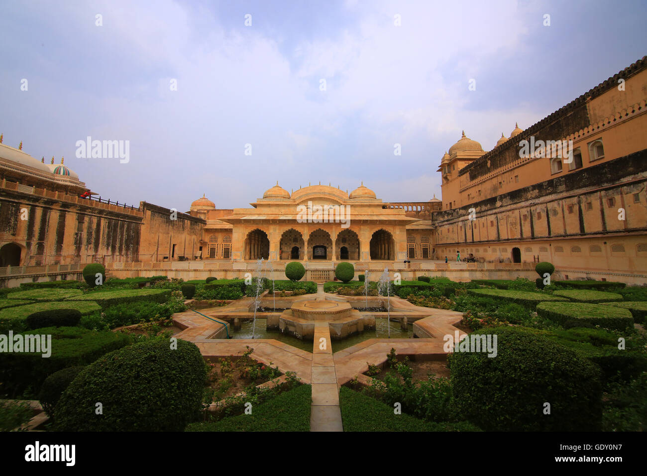 Fort overlooking the pink city of Jaipur in the Indian state of ...