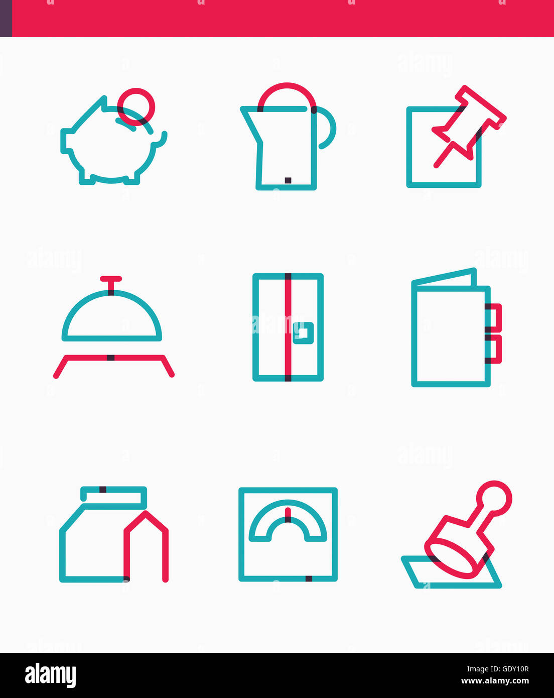Set of various line icons Stock Photo - Alamy