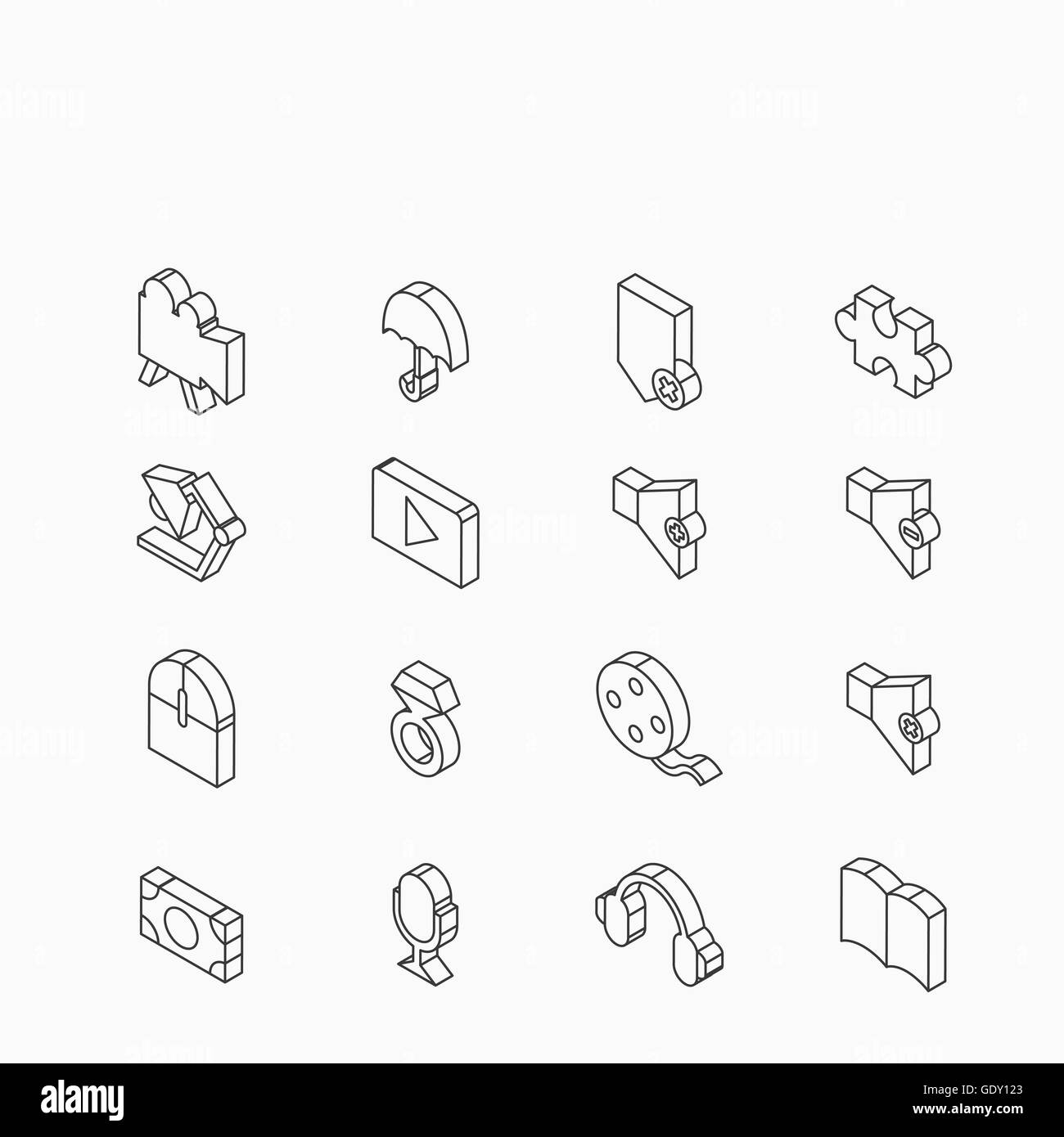 Set of various line icons Stock Photo - Alamy