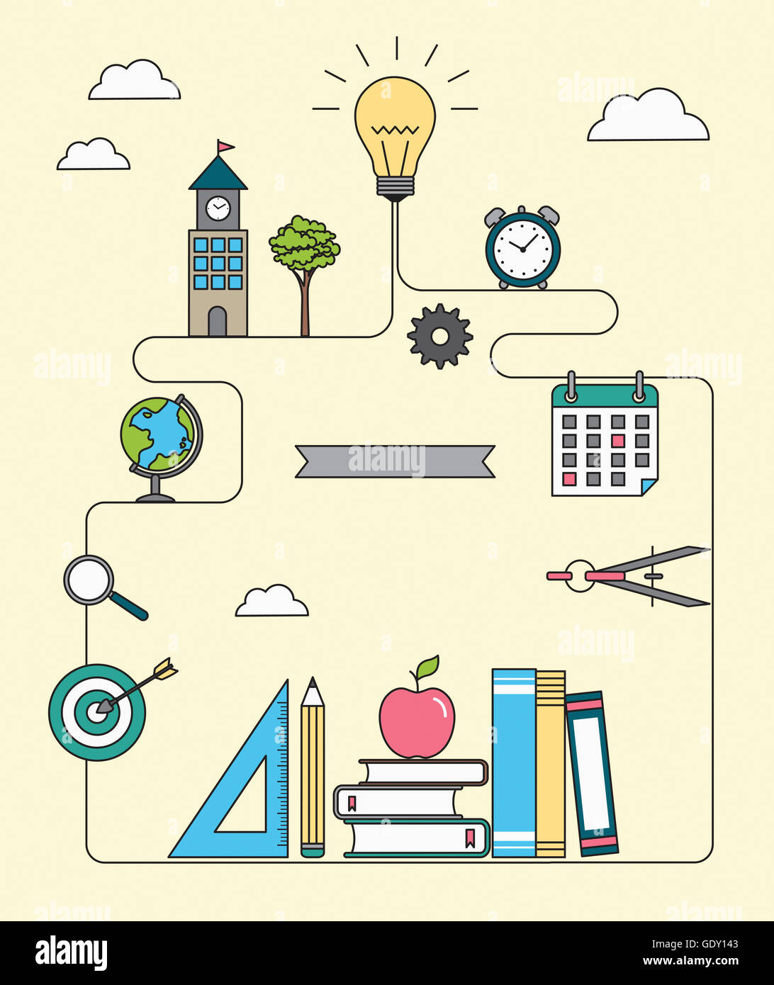 Line illustration related to school education Stock Photo - Alamy