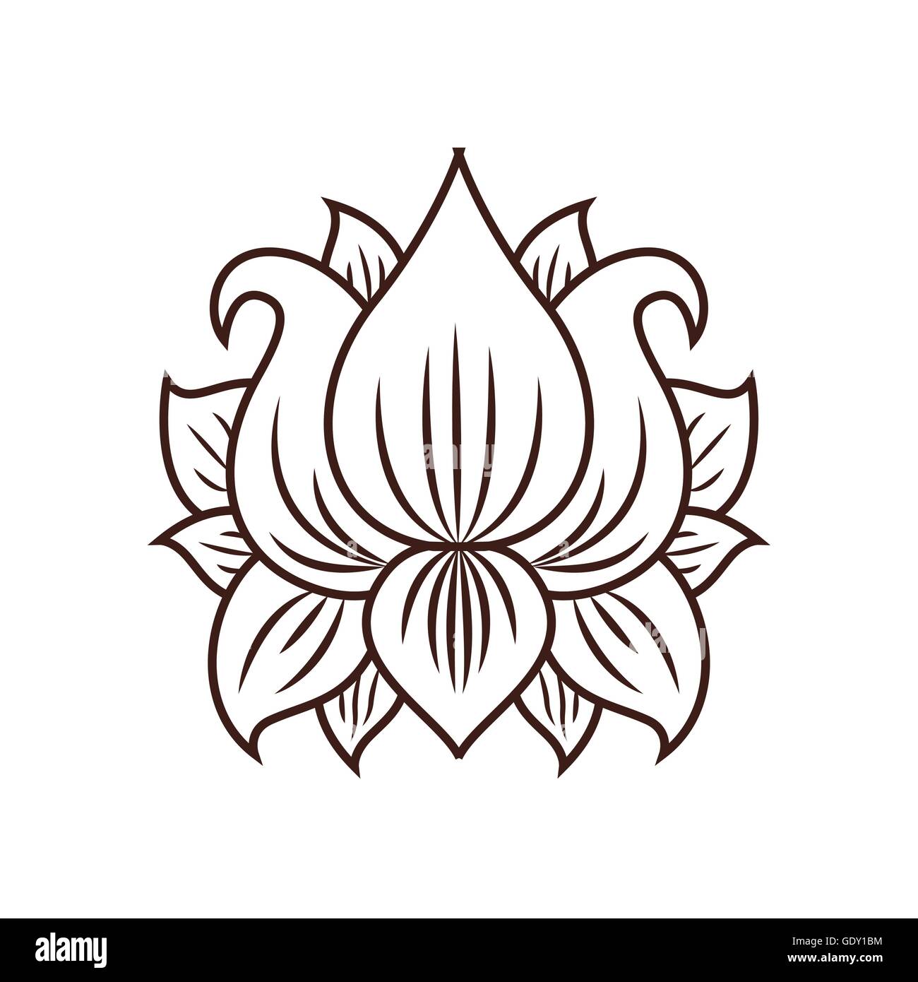 lotus flower drawing isolated icon design GDY1BM