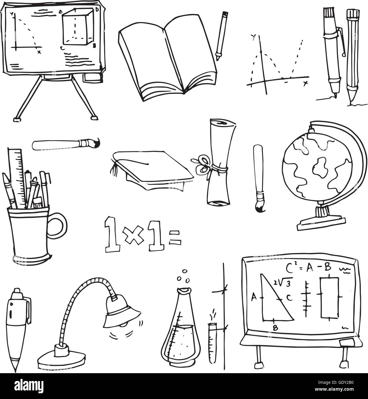 Doodle of school object hand draw Stock Vector Image & Art - Alamy