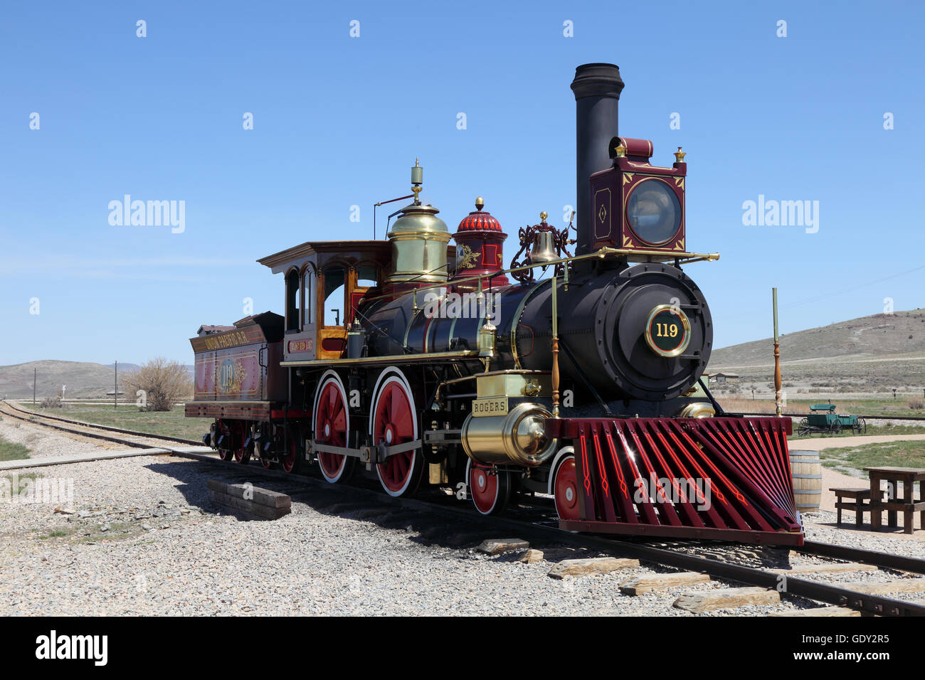geography / travel, USA, Utah, Brigham, Golden Spike National Historic Site, Promontory Summit, Additional-Rights-Clearance-Info-Not-Available Stock Photo