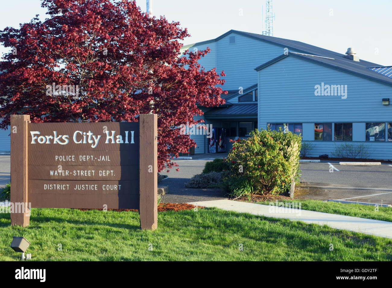 geography / travel, USA, Washington, Forks, buildings, city hall and