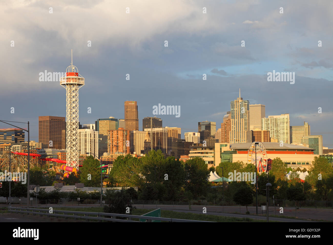 geography / travel, USA, Colorado, Denver, city view with Elitch