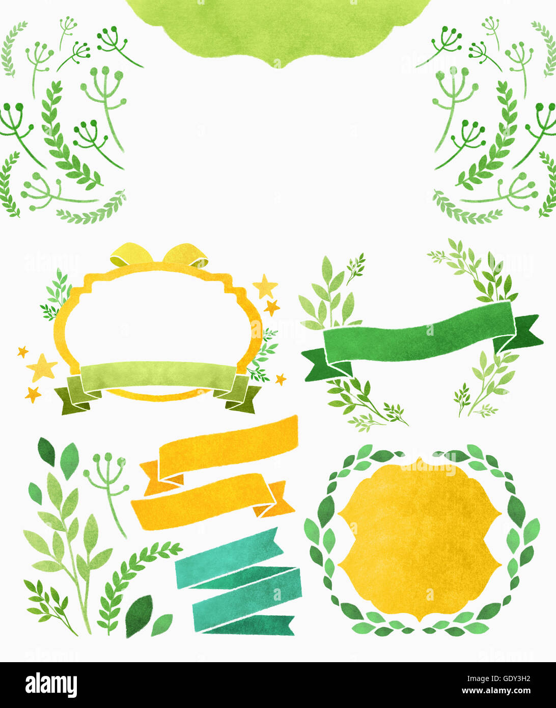 Set various labels emblems hi-res stock photography and images - Alamy