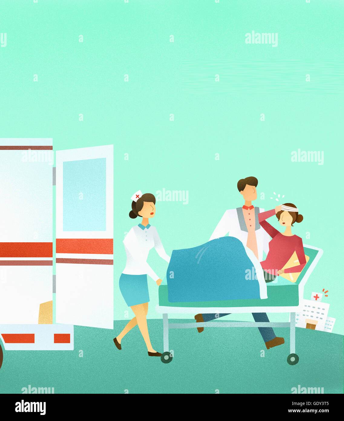 Doctor and nurse carrying a emergency patient Stock Photo - Alamy