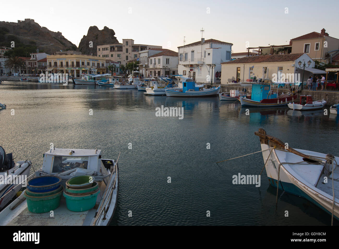 Myrina, fishing harbour, Lemnos, North Aegean, Greece Stock Photo