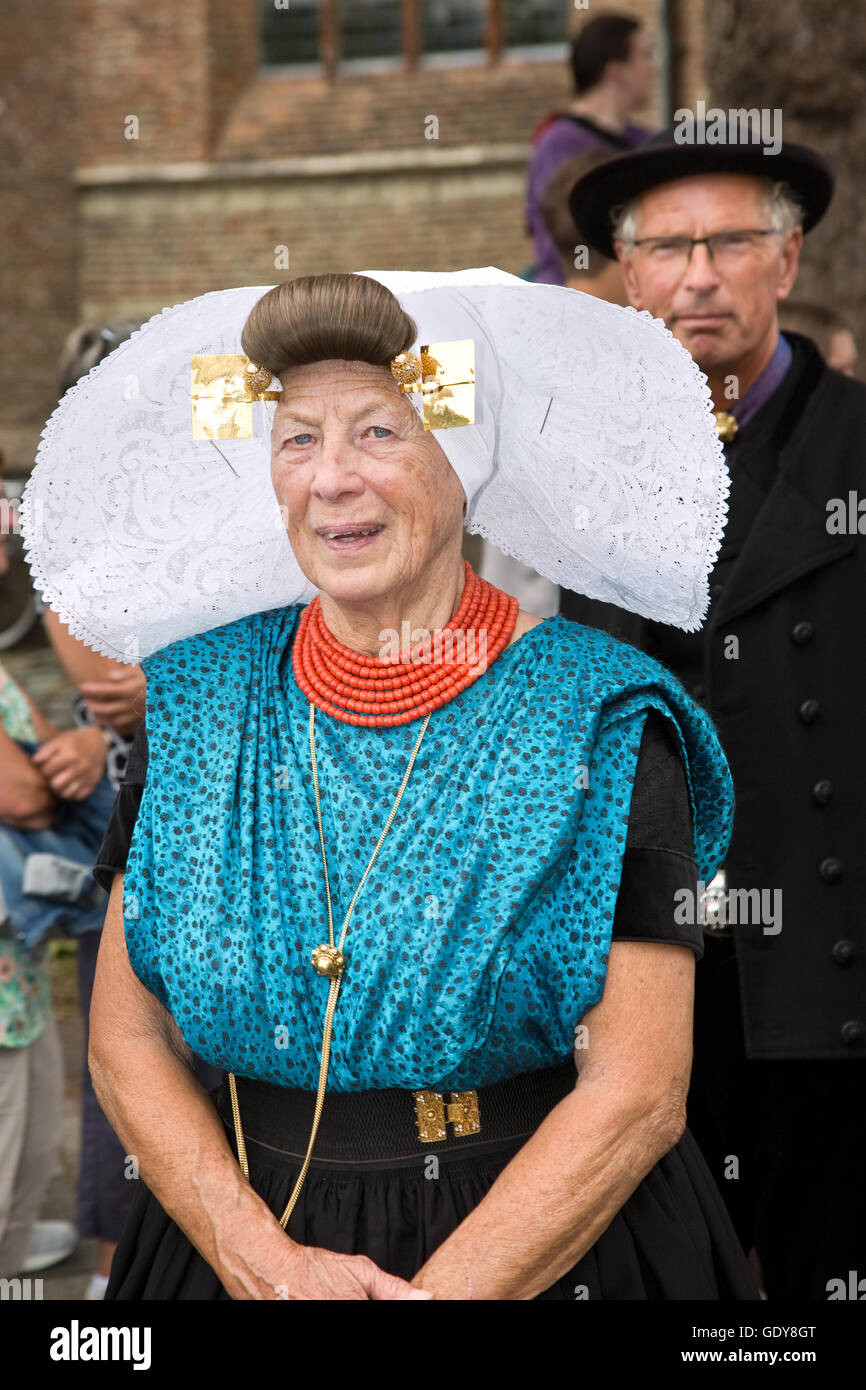 Dutch people from the province of Zeeland wearing typical nostalgic ...