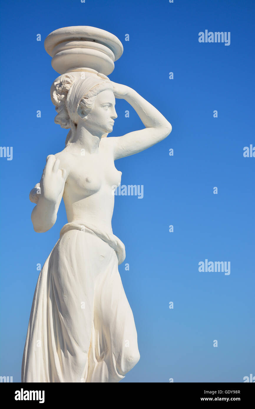 Semi naked Greek lady statue Stock Photo - Alamy