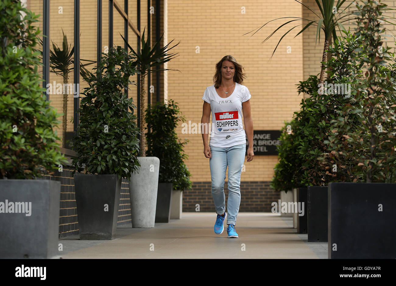 Dafne Schippers Poses Ahead The Press Conference At The Grange Tower Bridge Hotel London Press Association Photo Picture Date Thursday July 21 2016 See Pa Story Athletics London Photo Credit Should Read