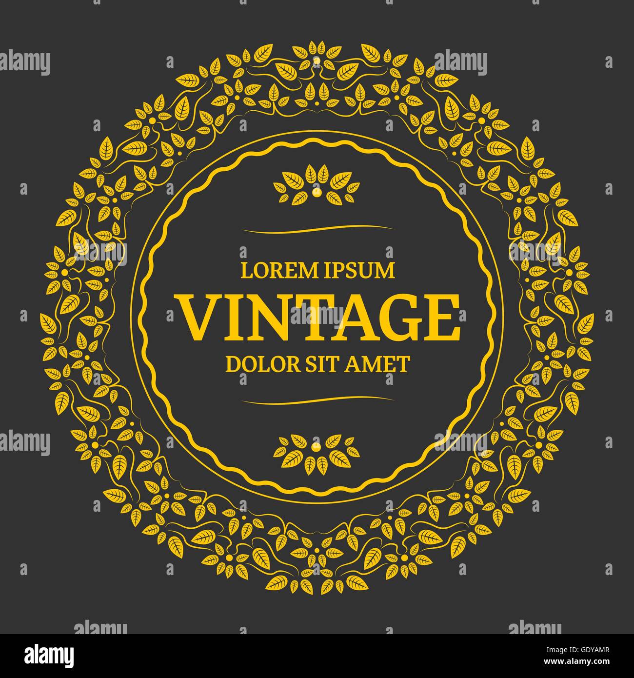 Decorative Golden vintage frame on black background Stock Vector Image ...