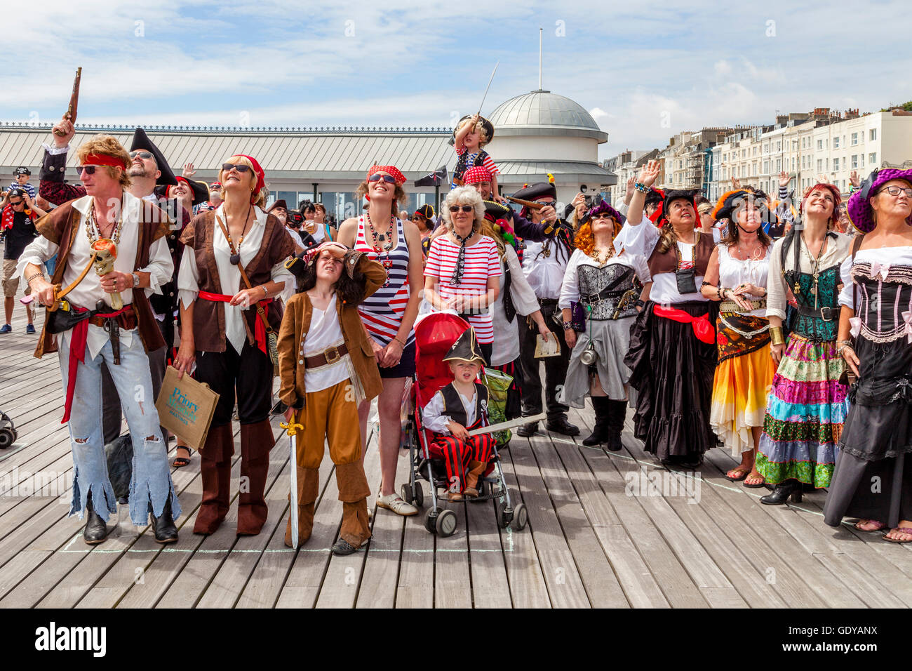 People Dressed In Pirate Costumes Pose For A Group Photo On Hastings ...