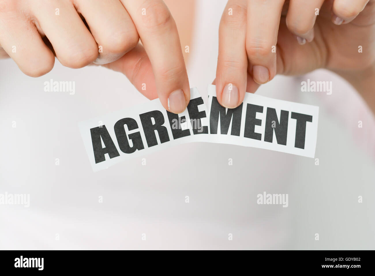 Cancel an agreement or dismiss a contract concept Stock Photo