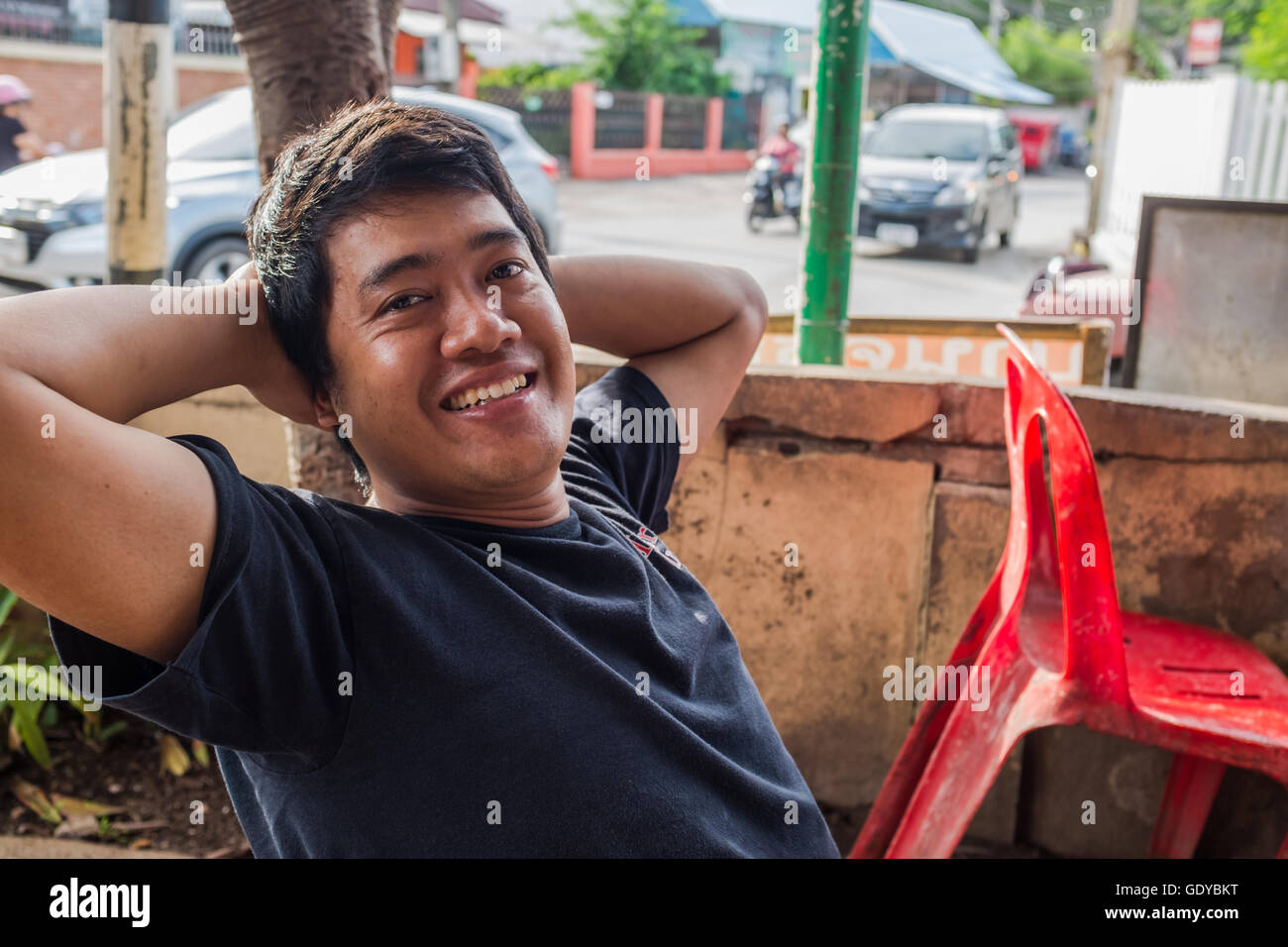 Leaning back on hands hires stock photography and images Alamy