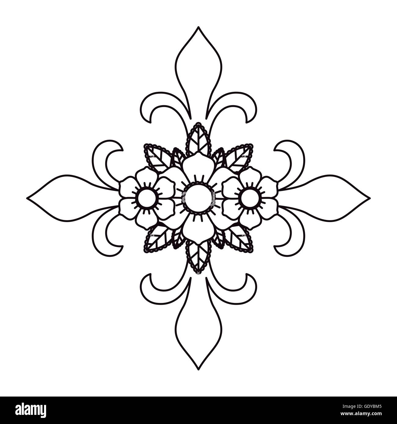 cross and flower tattoo isolated icon design Stock Vector Image & Art -  Alamy