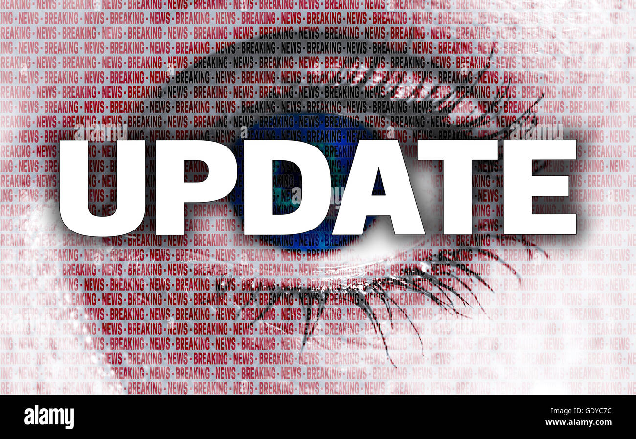 Update eye looks at viewer concept. Stock Photo