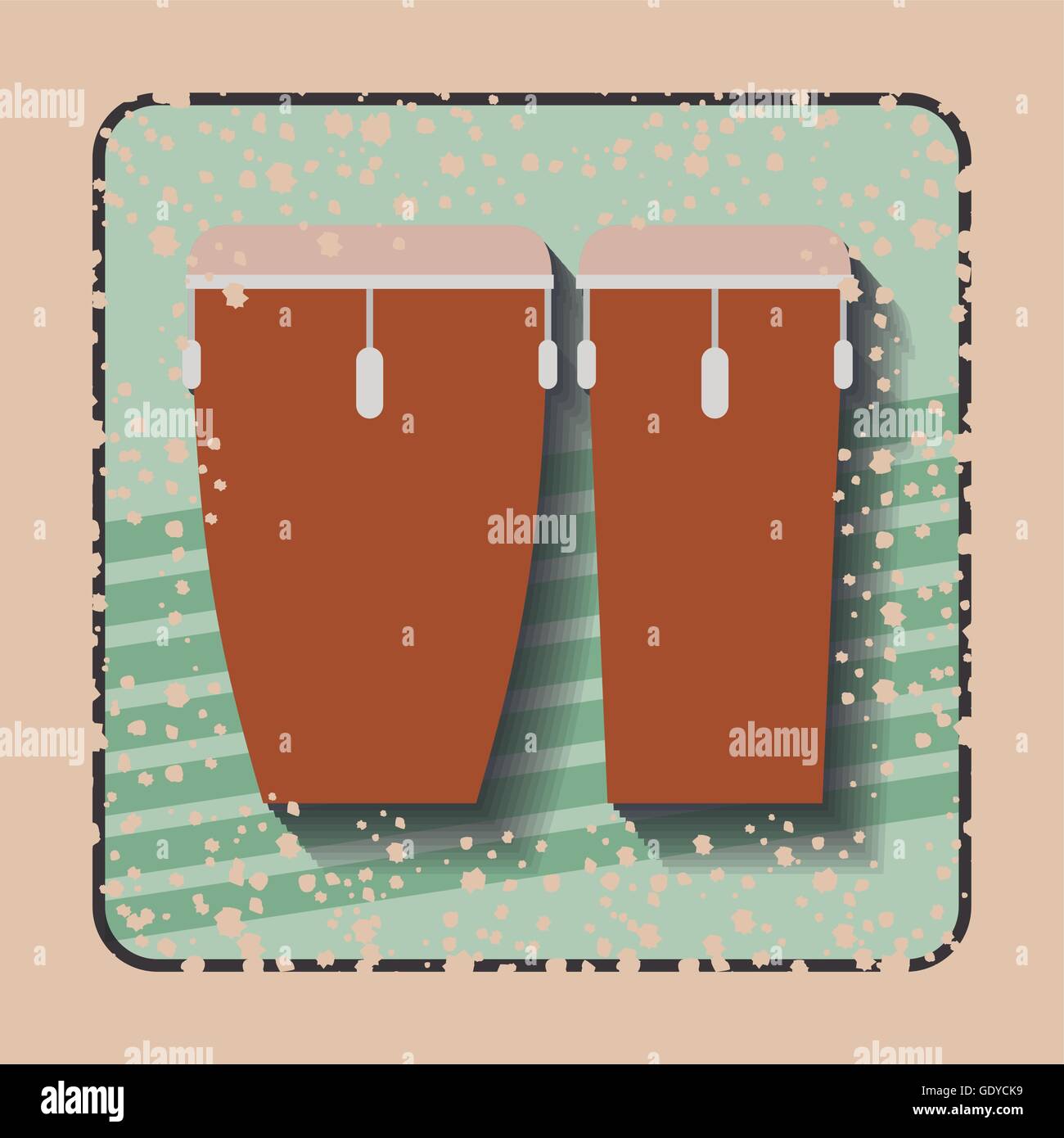 timbal instrument over retro background isolated icon design Stock ...