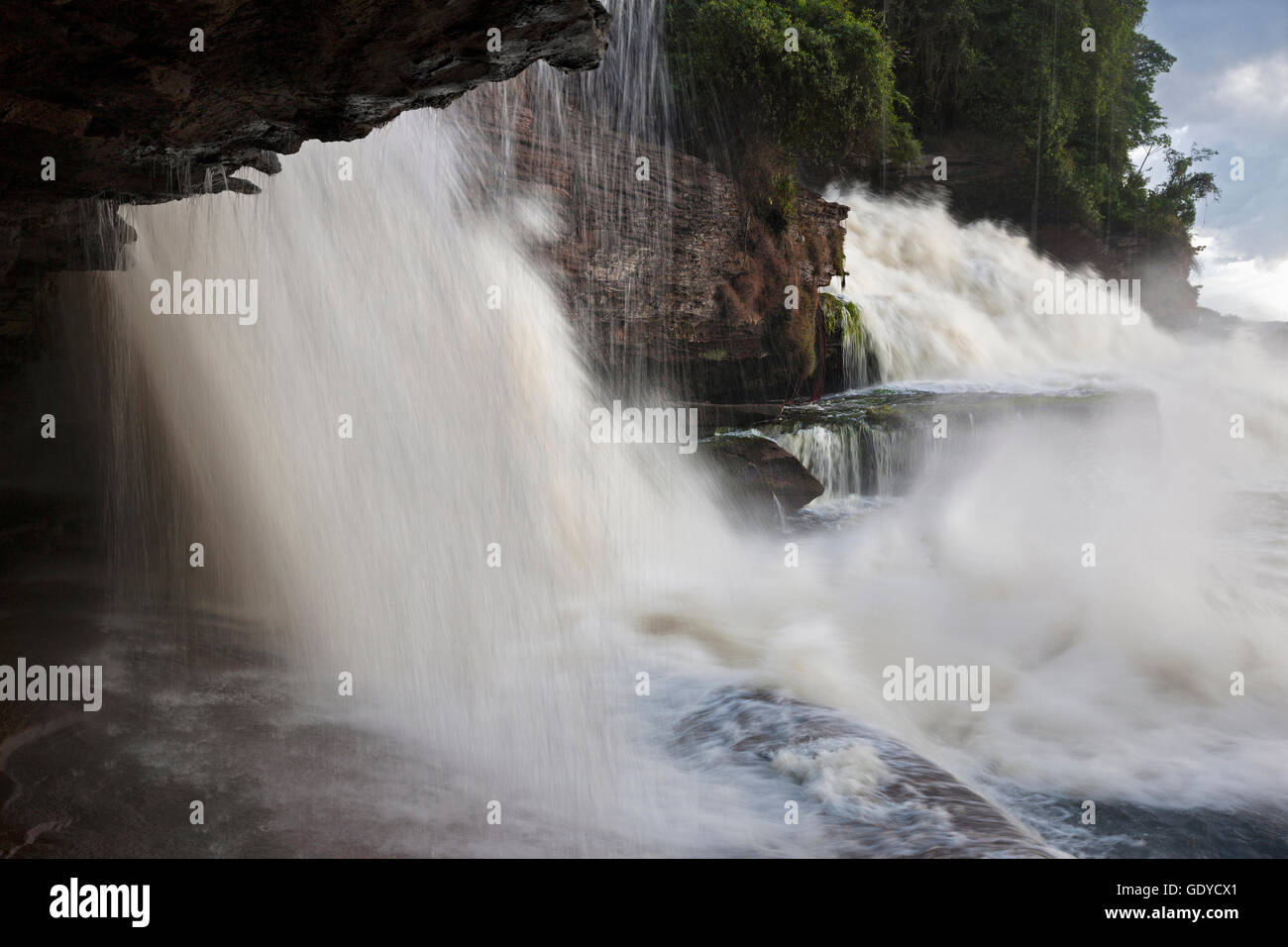 Waterfall, Canaima National Park, Bolivar State, Venezuela Stock Photo