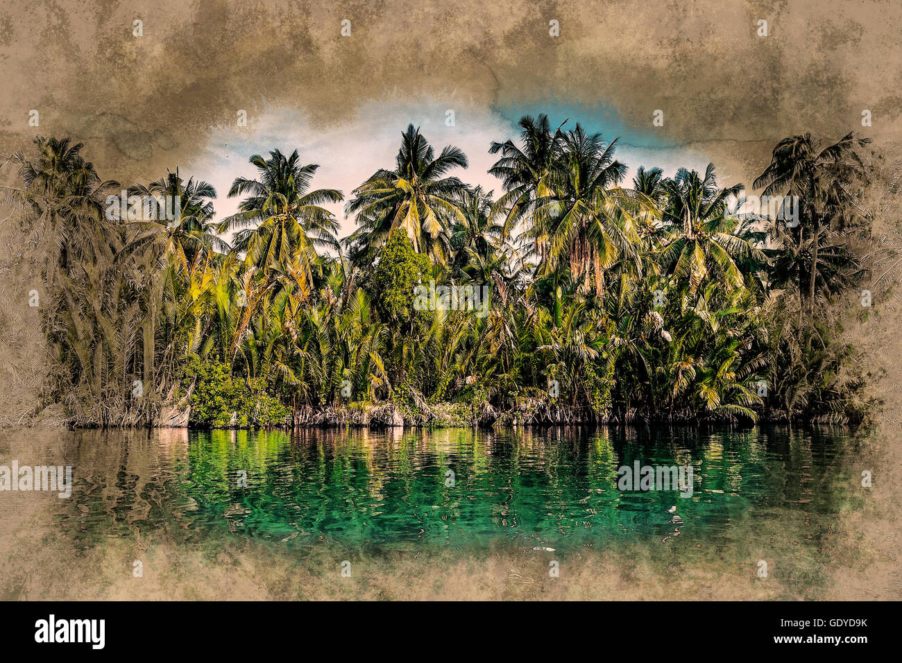 Palm trees on sea shore at beautiful sunny day Stock Photo - Alamy