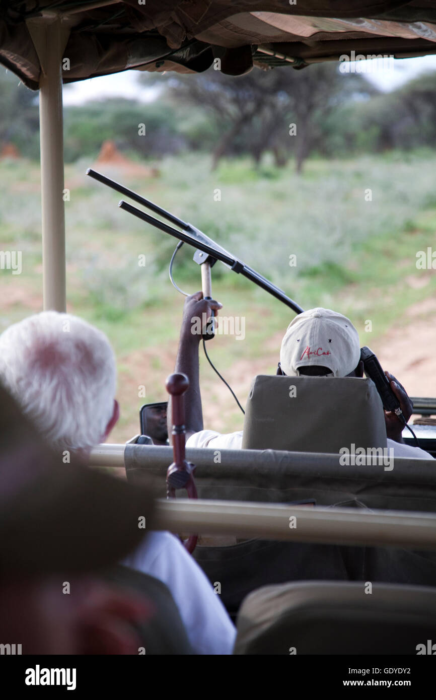 Okonjima Game Drive Tracker Namibia Stock Photo Alamy