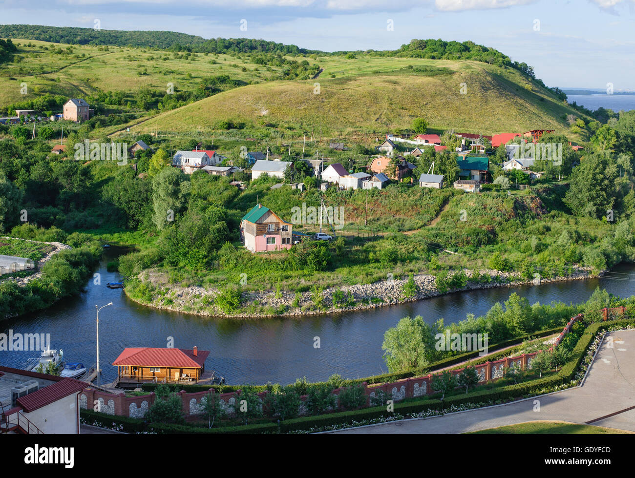 Vinnovka, Russia - June 25, 2016. Beautiful view on Vinnovka village ...