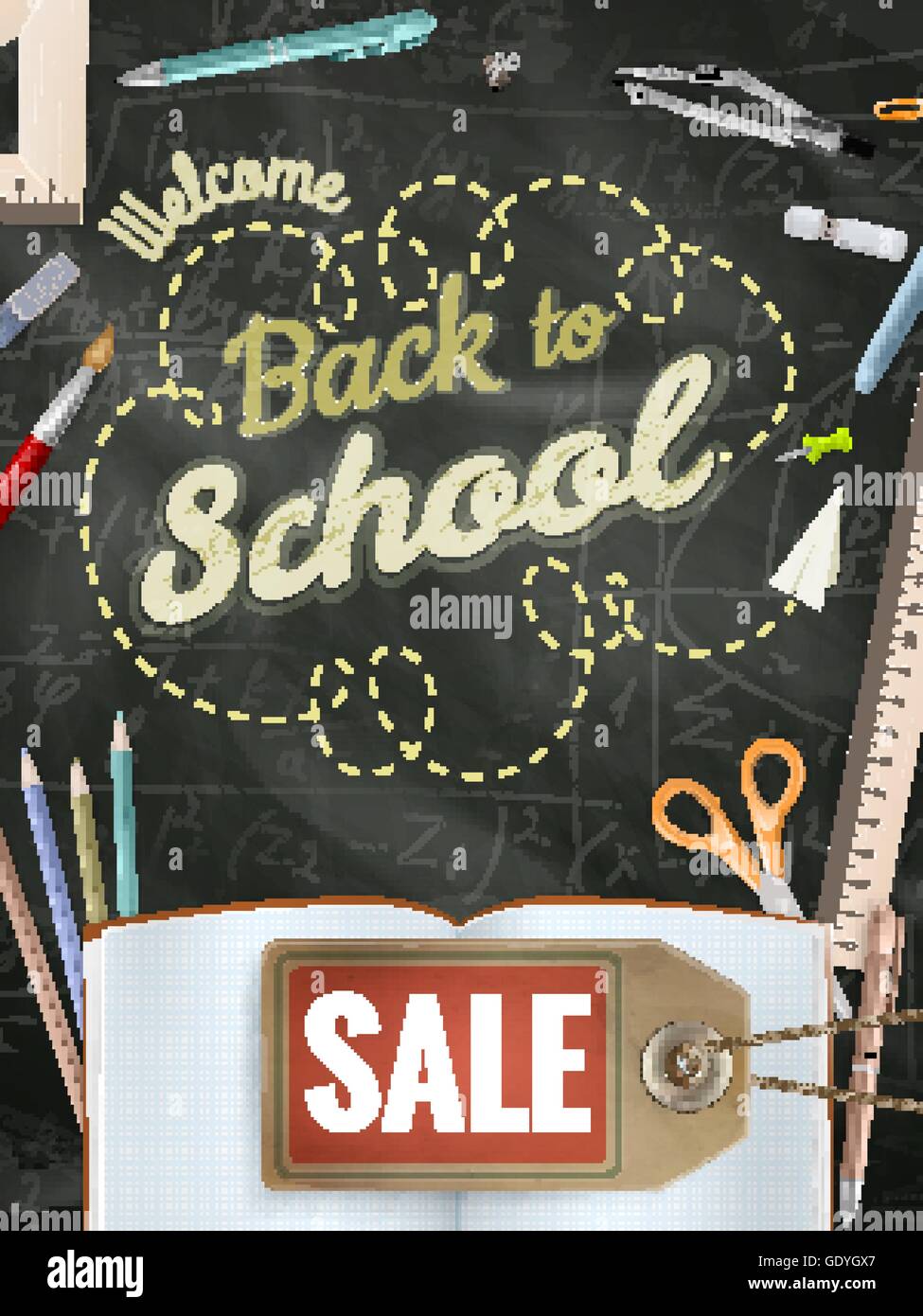Back to School sale background. EPS 10 Stock Vector Image & Art - Alamy