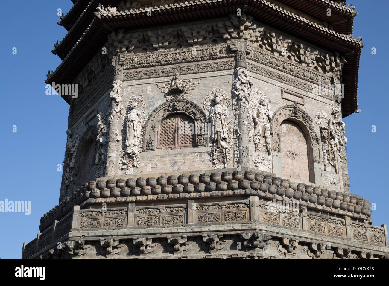 Lenglong Park with the CiShou Temple Pagoda, and people exercising, in