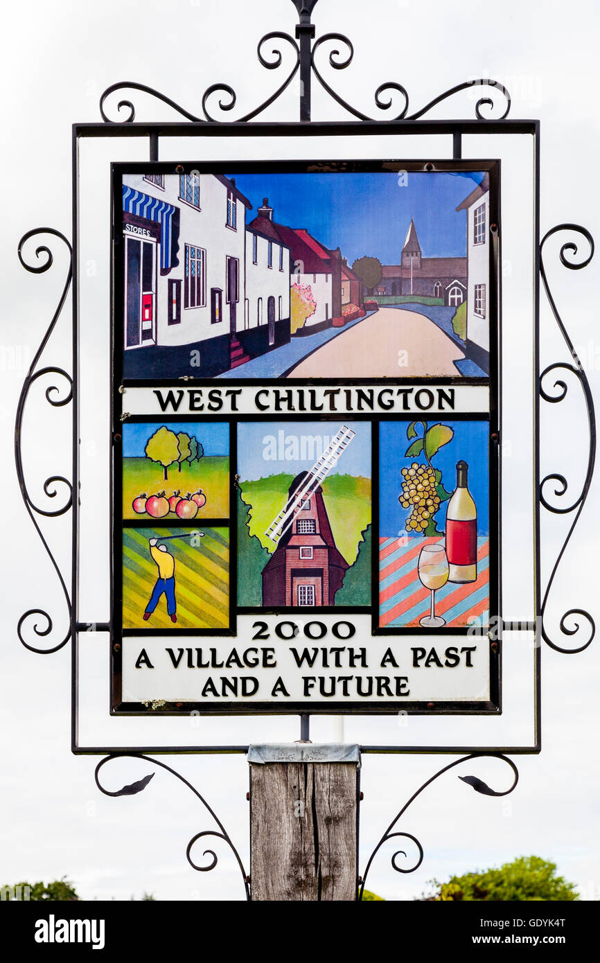 The Village Sign Of West Chiltington, Sussex, UK Stock Photo Alamy